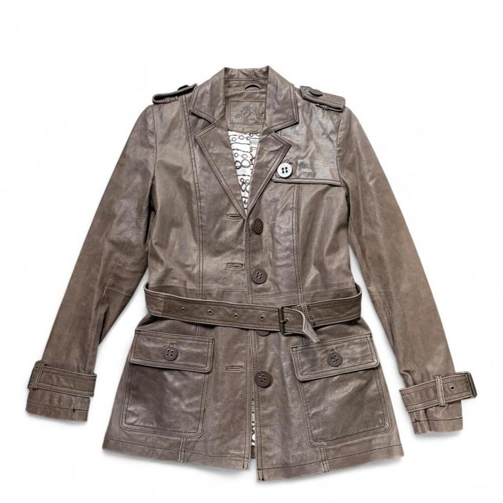 Y2K Brown Leather Trenchcoat